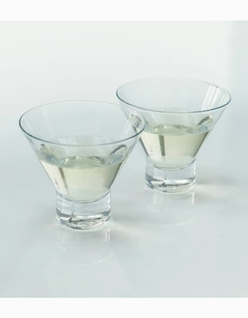 Viski - Heavy Base Crystal Martini Glass Set 2, , Viski - Say It Sister