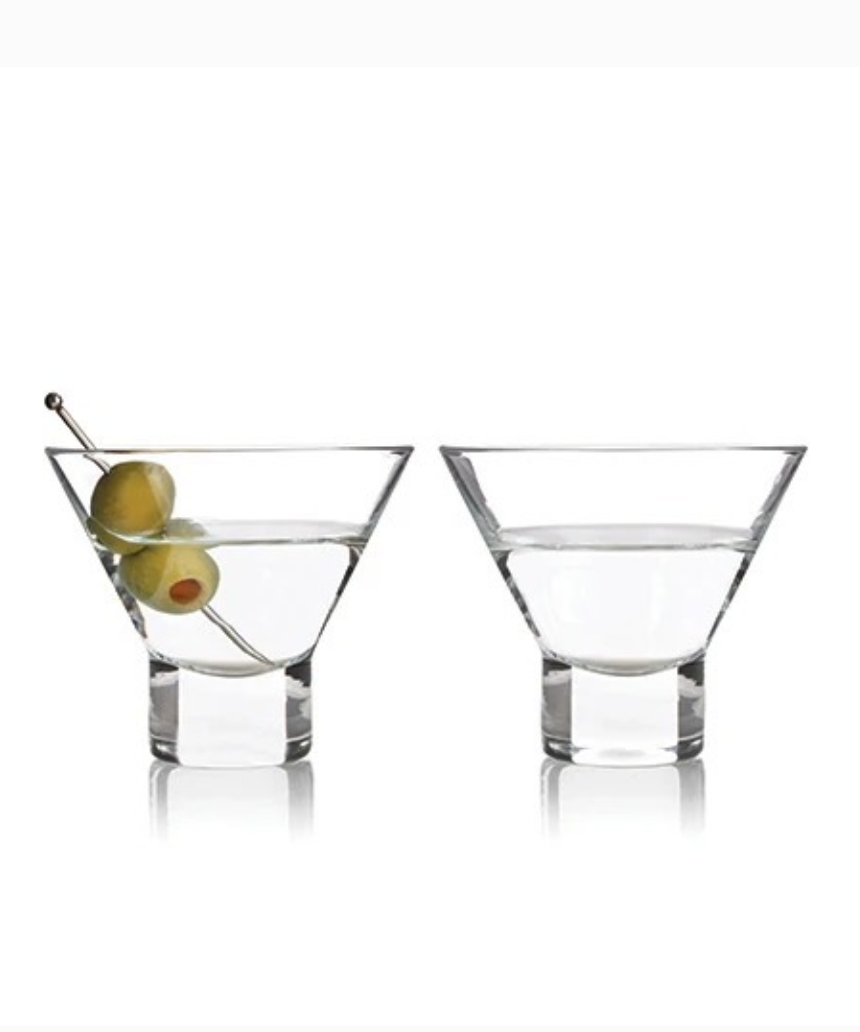 Viski - Heavy Base Crystal Martini Glass Set 2, , Viski - Say It Sister