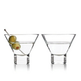 Viski - Heavy Base Crystal Martini Glass Set 2, , Viski - Say It Sister