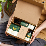 We The Wild Essential Plant Care Kit with various plants and tools for healthy indoor plant maintenance.