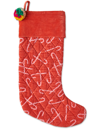 Kip & Co - Candy Cane Red Velvet Stocking - Say It Sister