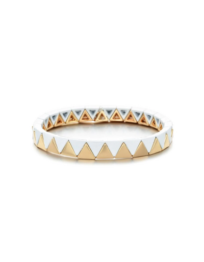 Mosk Melbourne - Pyramid Bracelet White/Gold - Say It Sister