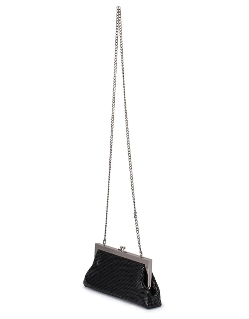 Olga Berg - Zara Mesh Frame Clutch Black | Say It Sister