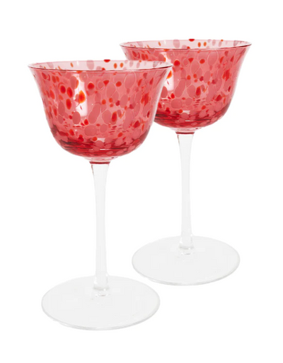 Kip & Co - Sweetheart Speckle Coupe Glass 2P Set - Say It Sister
