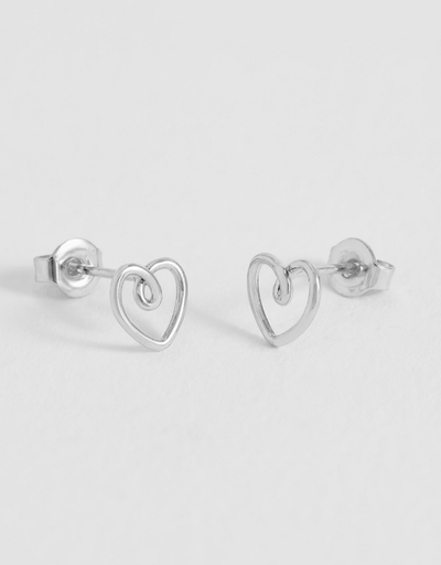 Estella Bartlett - Heart Stud Earrings Silver, Earrings, Estella Bartlett - Say It Sister