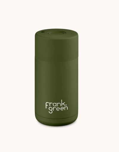 Frank Green - Khaki Ceramic Reusable Cup 12oz 355ml - Say It Sister