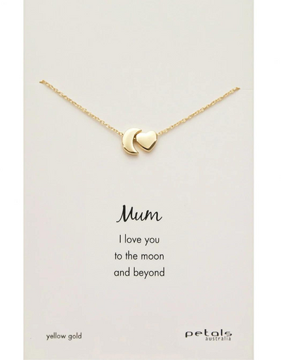 Petals Necklace - Mum Moon Heart - Say It Sister