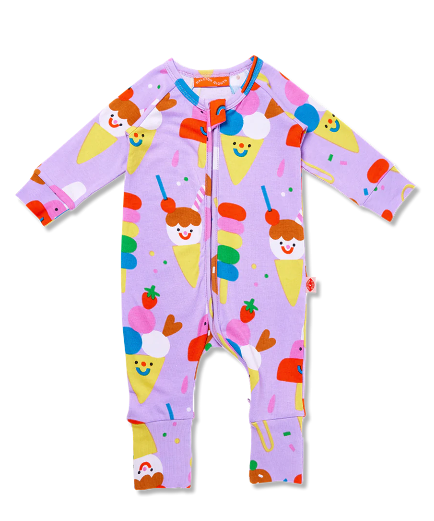 Halcyon Nights - Sundae Funday Long Sleeve Zip Suit, baby, Halcyon Nights - Say It Sister