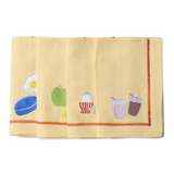 Kip & Co - Breakfast Is Served Embroidered Linen 4P Napkin Set, Napkin, Kip & Co - Say It Sister
