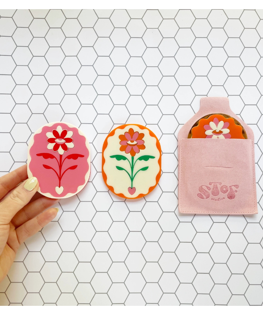 Stof Studios - Eden Pocket Mirror Pink/Red, mirror, Stof Studios - Say It Sister