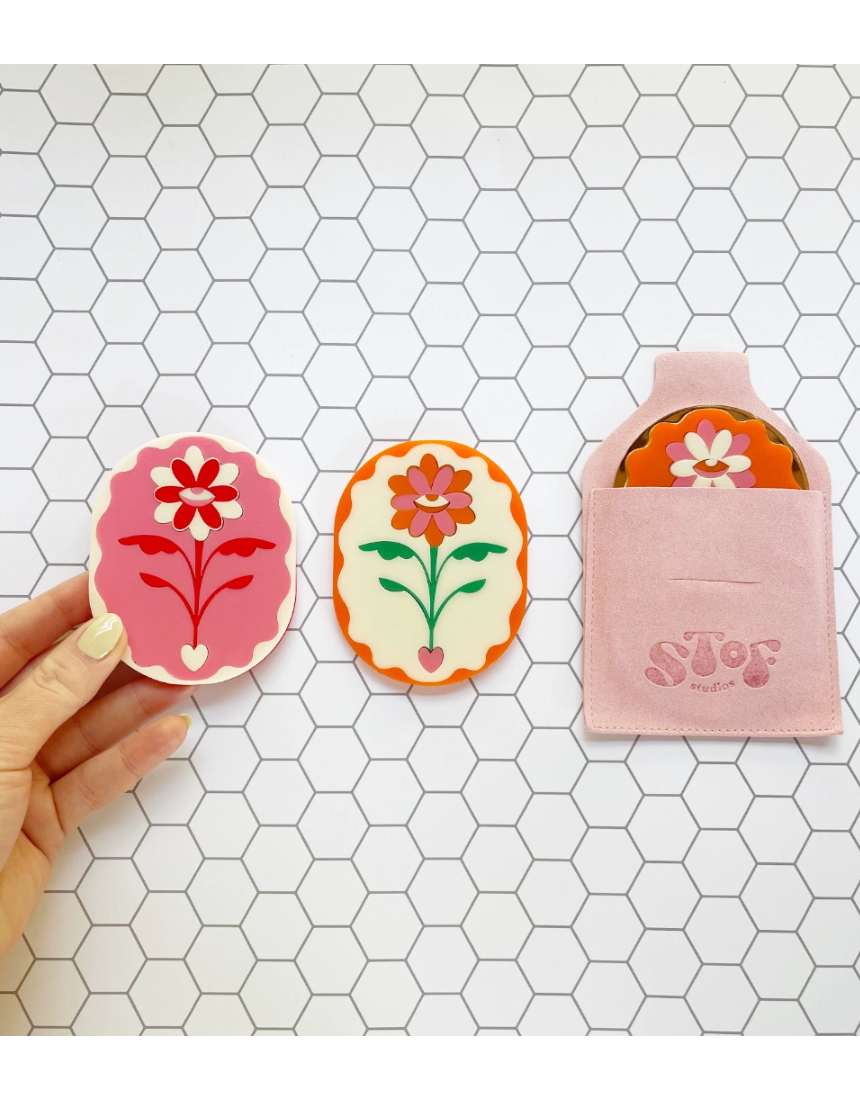 Stof Studios - Eden Pocket Mirror Orange/Gold, mirror, Stof Studios - Say It Sister