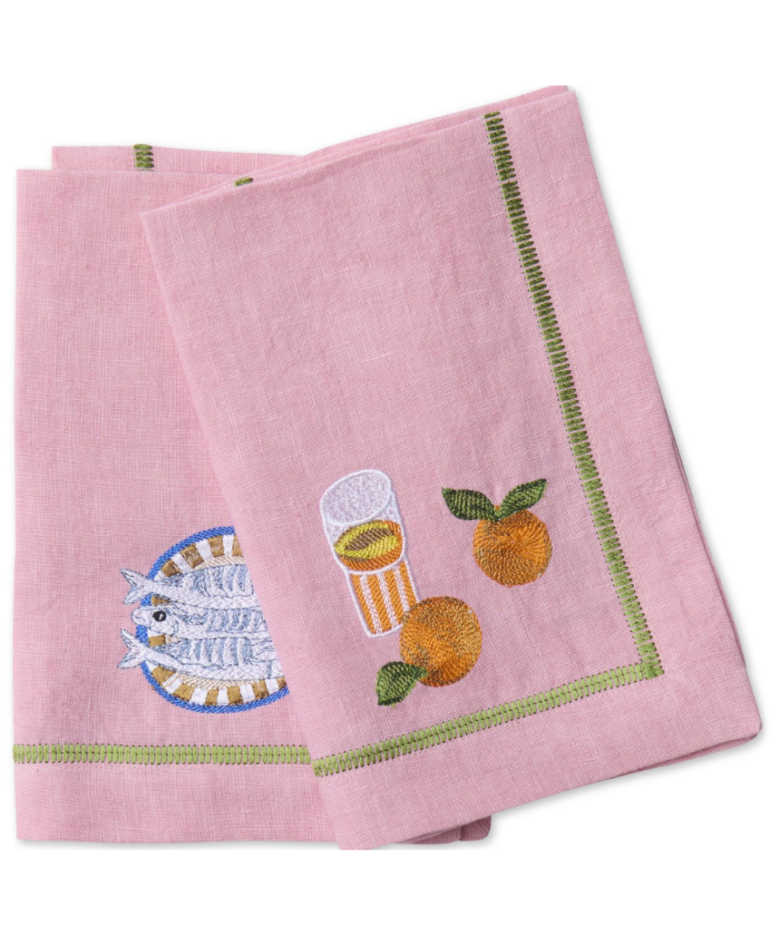 Kip & Co - Supper Club Embroidered Linen 4P Napkin Set, Napkin, Kip & Co - Say It Sister