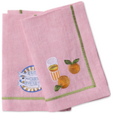 Kip & Co - Supper Club Embroidered Linen 4P Napkin Set, Napkin, Kip & Co - Say It Sister