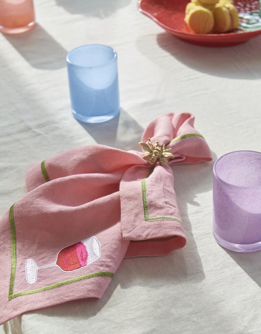 Kip & Co - Supper Club Embroidered Linen 4P Napkin Set, Napkin, Kip & Co - Say It Sister