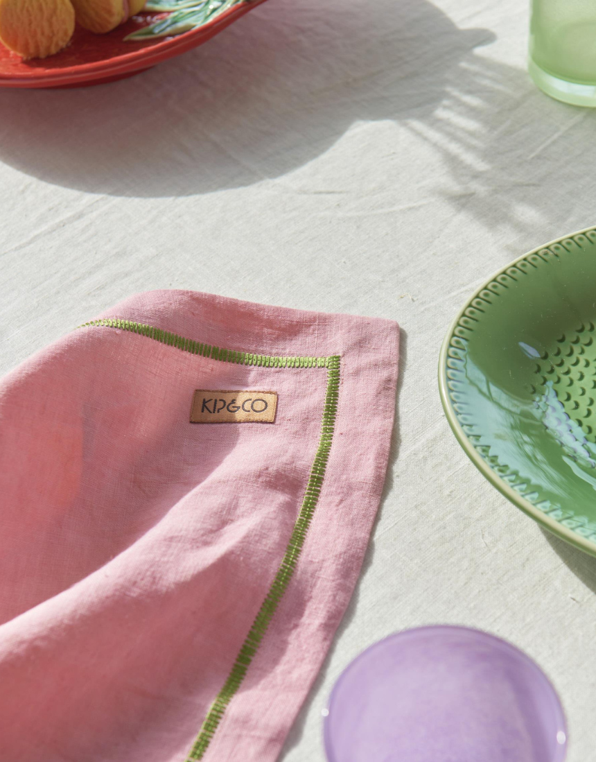 Kip & Co - Supper Club Embroidered Linen 4P Napkin Set, Napkin, Kip & Co - Say It Sister
