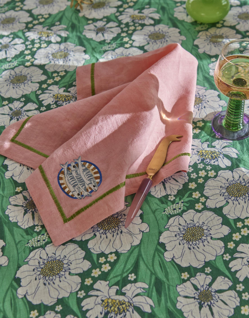 Kip & Co - Supper Club Embroidered Linen 4P Napkin Set, Napkin, Kip & Co - Say It Sister
