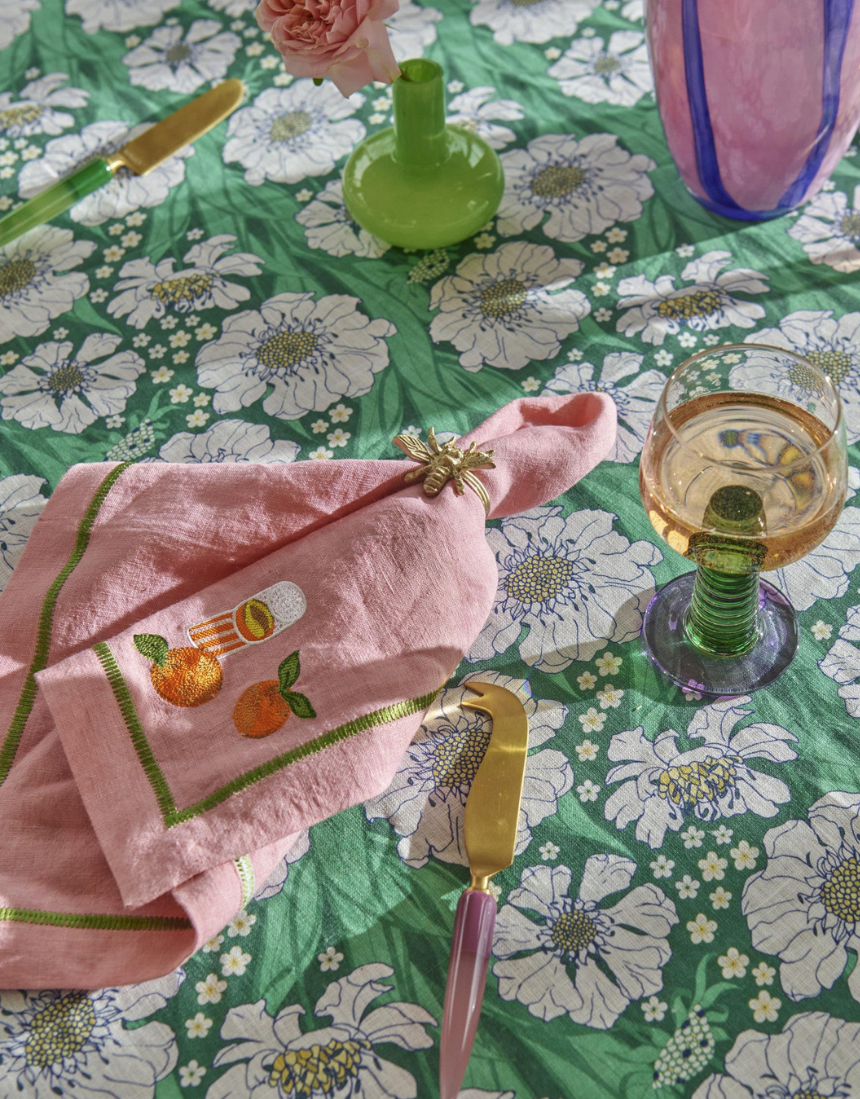 Kip & Co - Supper Club Embroidered Linen 4P Napkin Set, Napkin, Kip & Co - Say It Sister