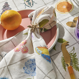 Kip & Co Prairie Linen 4-piece napkin set featuring soft, textured linen fabric with a floral pattern for dining decor.