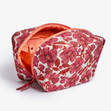 Bonnie and Neil Leon Cerise large toiletry bag with floral design, spacious cosmetic and toiletry storage for travel or home use.