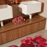 Large Leon Cerise toiletry bag by Bonnie and Neil, stylish cosmetic and toiletry storage with vibrant pink pattern.