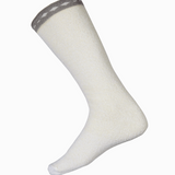 Humphrey Law thermal bed sock in cozy fabric, designed for warmth and comfort, shown laid flat on a neutral background.