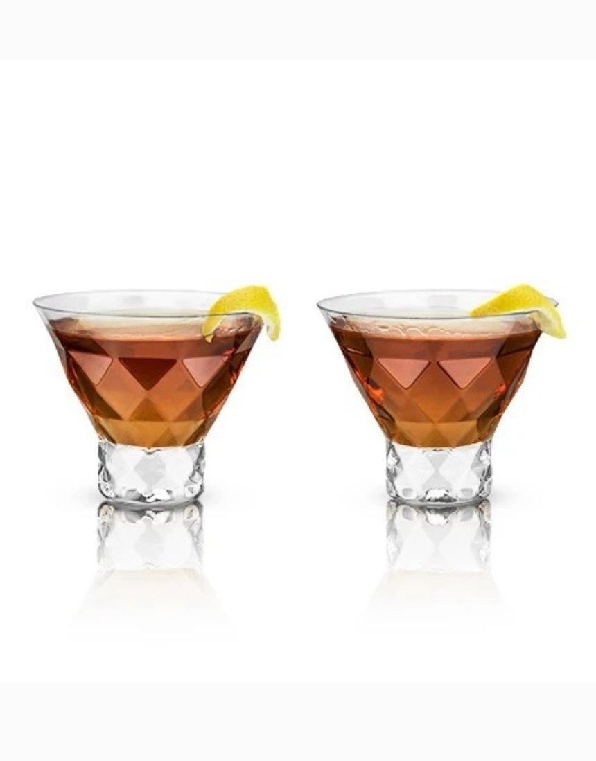 Viski - Gem Crystal Martini Glass Set 2, , Viski - Say It Sister