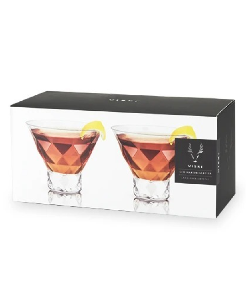 Viski - Gem Crystal Martini Glass Set 2, , Viski - Say It Sister