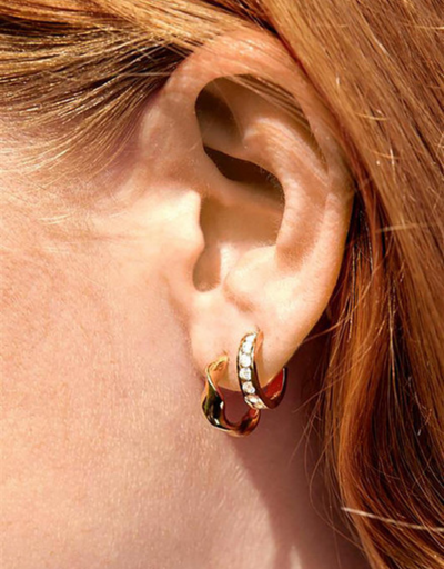 Estella Bartlett - Twist Hoop Earrings Gold, Earrings, Estella Bartlett - Say It Sister