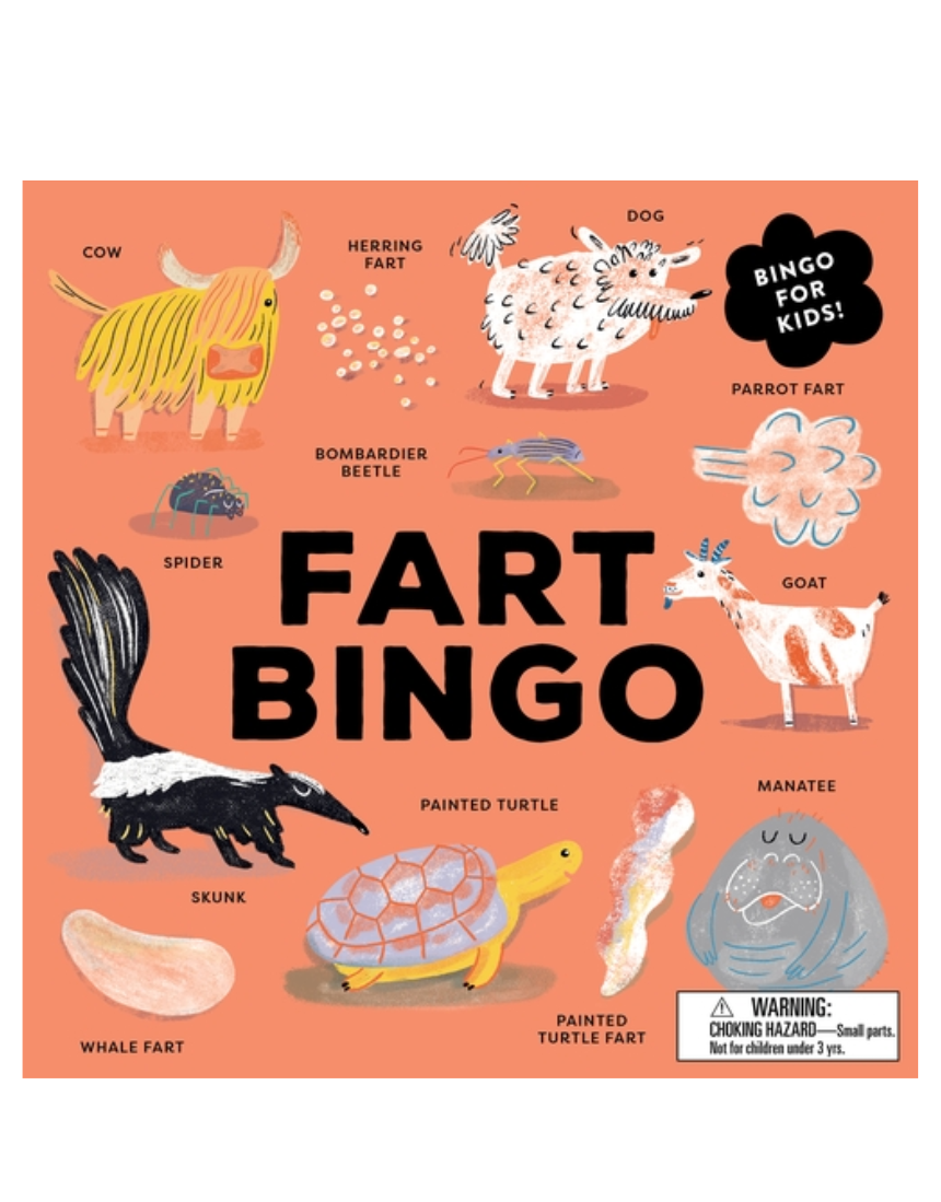 Brumby Sunstate Fart Bingo game with colorful bingo cards and tokens for fun party entertainment.