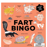 Brumby Sunstate Fart Bingo game with colorful bingo cards and tokens for fun party entertainment.