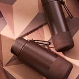 Frank Green Chocolate 595ml drinkwear bottle with a sleek design and secure lid, ideal for beverages on the go.