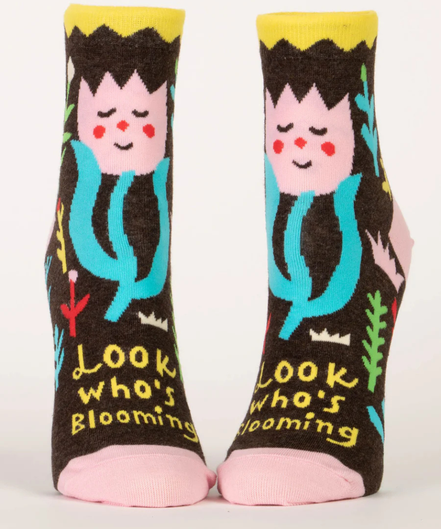 Blue Q - Look Who is Blooming W-Ankle Socks, socks, Blue Q - Say It Sister