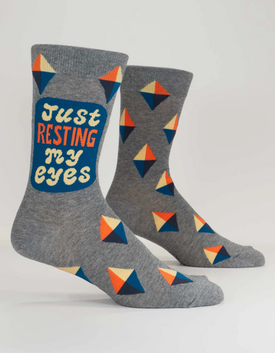 Blue Q - Resting My Eyes M-Crew Socks, socks, Blue Q - Say It Sister