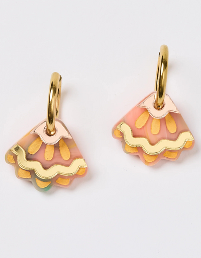 Martha Jean - Frill Pod Earrings - Peach, Earrings, Martha Jean - Say It Sister