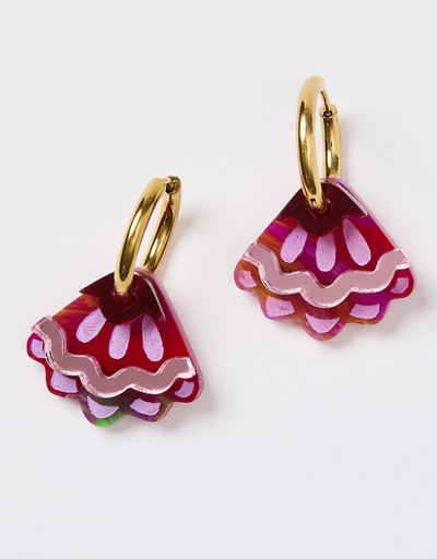 Martha Jean - Frill Pod Earrings - Magenta, Earrings, Martha Jean - Say It Sister