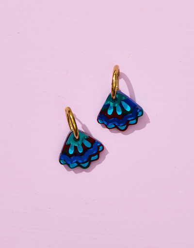 Martha Jean - Frill Pod Earrings - Blue, Earrings, Martha Jean - Say It Sister