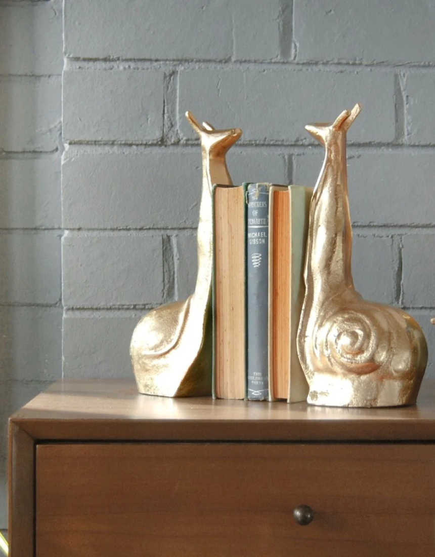 Snail Bookends Gold, Bookends, White Moose - Say It Sister