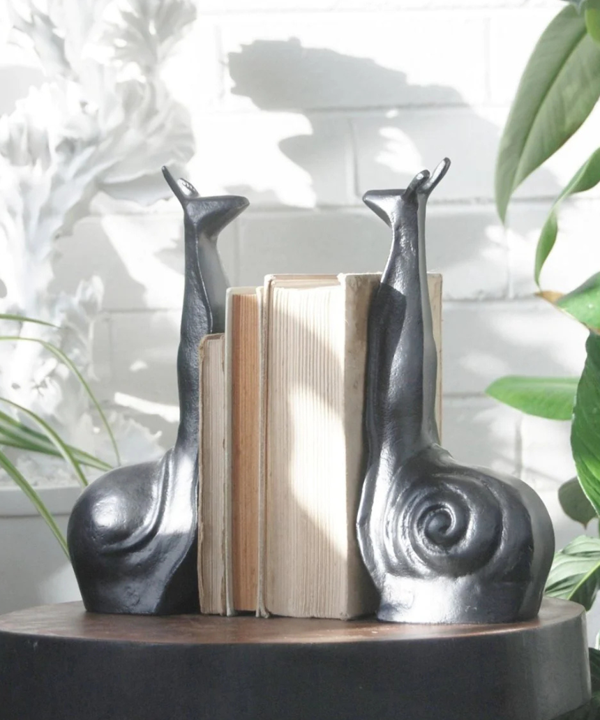 Snail Bookends Black, Bookends, White Moose - Say It Sister