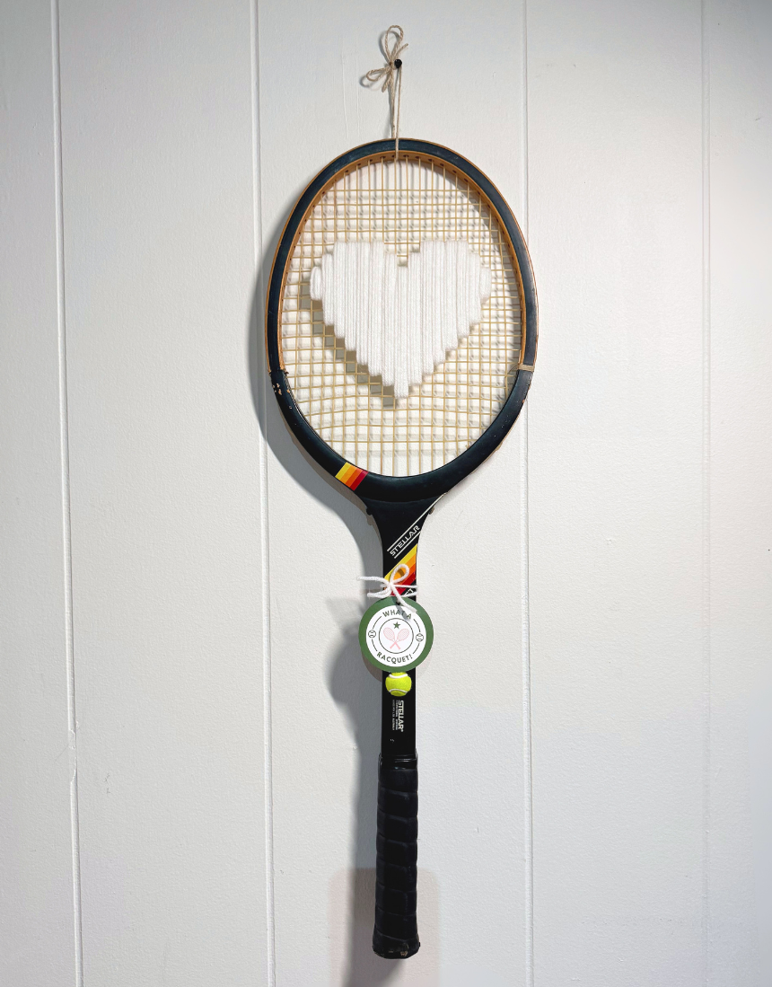 What A Racquet! - White Heart (Black Frame), , What A Racquet! - Say It Sister