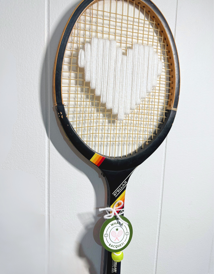 What A Racquet! - White Heart (Black Frame), , What A Racquet! - Say It Sister