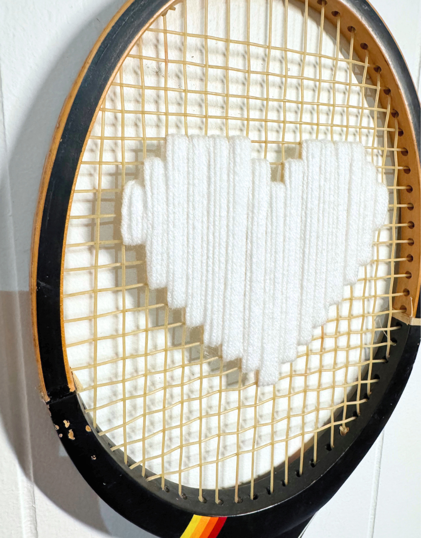 What A Racquet! - White Heart (Black Frame), , What A Racquet! - Say It Sister