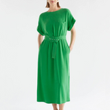 Elk Olyck Midi Dress in soft fabric, featuring a flowing silhouette and stylish design, perfect for casual or semi-formal wear.