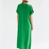 Elk Olyck Midi Dress in soft fabric, featuring a flowing silhouette and subtle print, perfect for casual or dressy occasions.