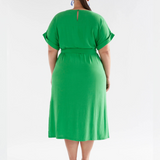 Elk Olyck Midi Dress in soft fabric, displayed on a model with a relaxed fit, featuring a stylish, casual design.