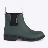 Merry People Bobbi Gumboots in forest green, waterproof rubber boots for rain and outdoor wear, with a sleek, stylish design.