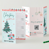 Say It Sister Christmas gift list with festive design, perfect for organizing holiday gift ideas and surprises.