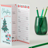 Say It Sister Christmas gift list featuring festive design, perfect for organizing holiday gifts, with cheerful holiday-themed elements.