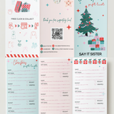 Say It Sister Christmas gift list with festive design, perfect for organizing holiday gift ideas in a stylish way.