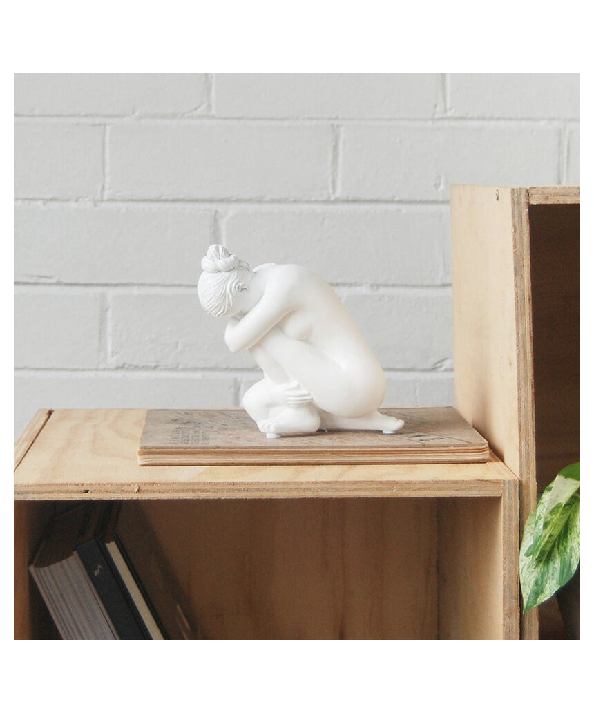 White Moose Georgie Body Sculpture in White