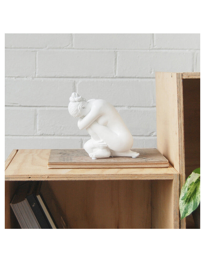 White Moose Georgie Body Sculpture in White